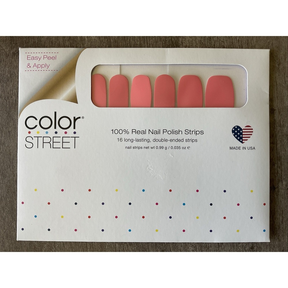 New Color Street Nail Polish Strips Manicure Pedicure Shade Caribbean Coral Pink